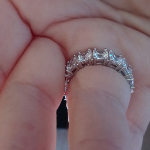 Sterling 925 CZ Ring, Sz 8 - Picture 9 of 13